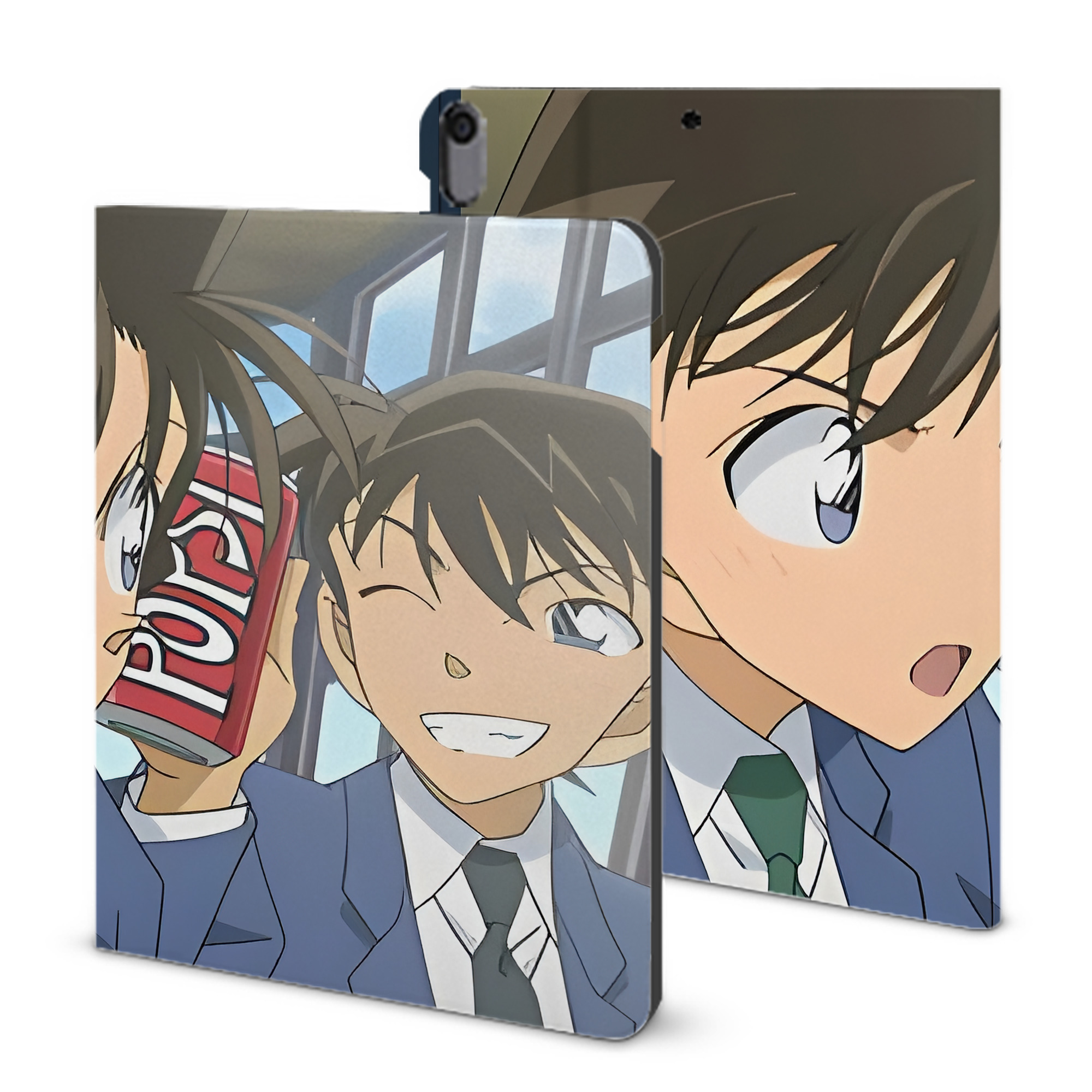 （画像用） 名探偵コナン Detective Conan IPad ケース ブック型 PUレザー TPU 耐衝撃 軽量 薄型 ペン収納なし 全面保護 IPad 各モデル対応